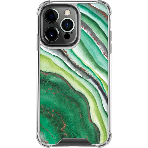 Kiwi Watercolor Geode iPhone 16 Pro Clear Case